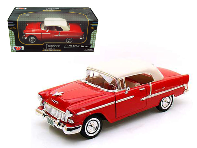 1955 Chevrolet Bel Air Convertible Soft Top Red 1/18 Diecast Car Model by Motormax - Premium physical from Rapidvehicles - Just $74.99! Shop now at Rapidvehicles