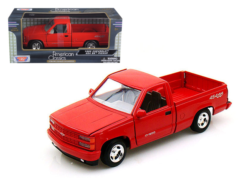 1992 Chevrolet SS 454 Pickup Truck Red 1/24 Diecast Model by Motormax free shipping USA