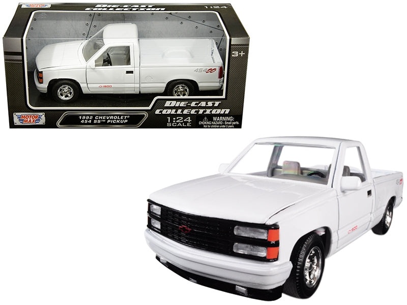 1992 Chevrolet 454 SS Pickup Truck White 1/24 Diecast Model Car