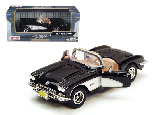 1959 Chevrolet Corvette Black 1/24 Diecast Model Car by Motormax - Premium Corvette Models from Motormax - Just $59.39! Shop now at Rapidvehicles