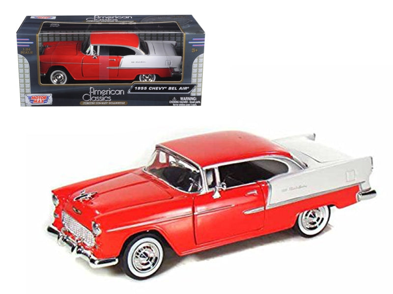 1955 Chevrolet Bel Air Red 1/24 Diecast Model Car by Motormax - Premium Chevrolet Models from Motormax - Just $59.39! Shop now at Rapidvehicles