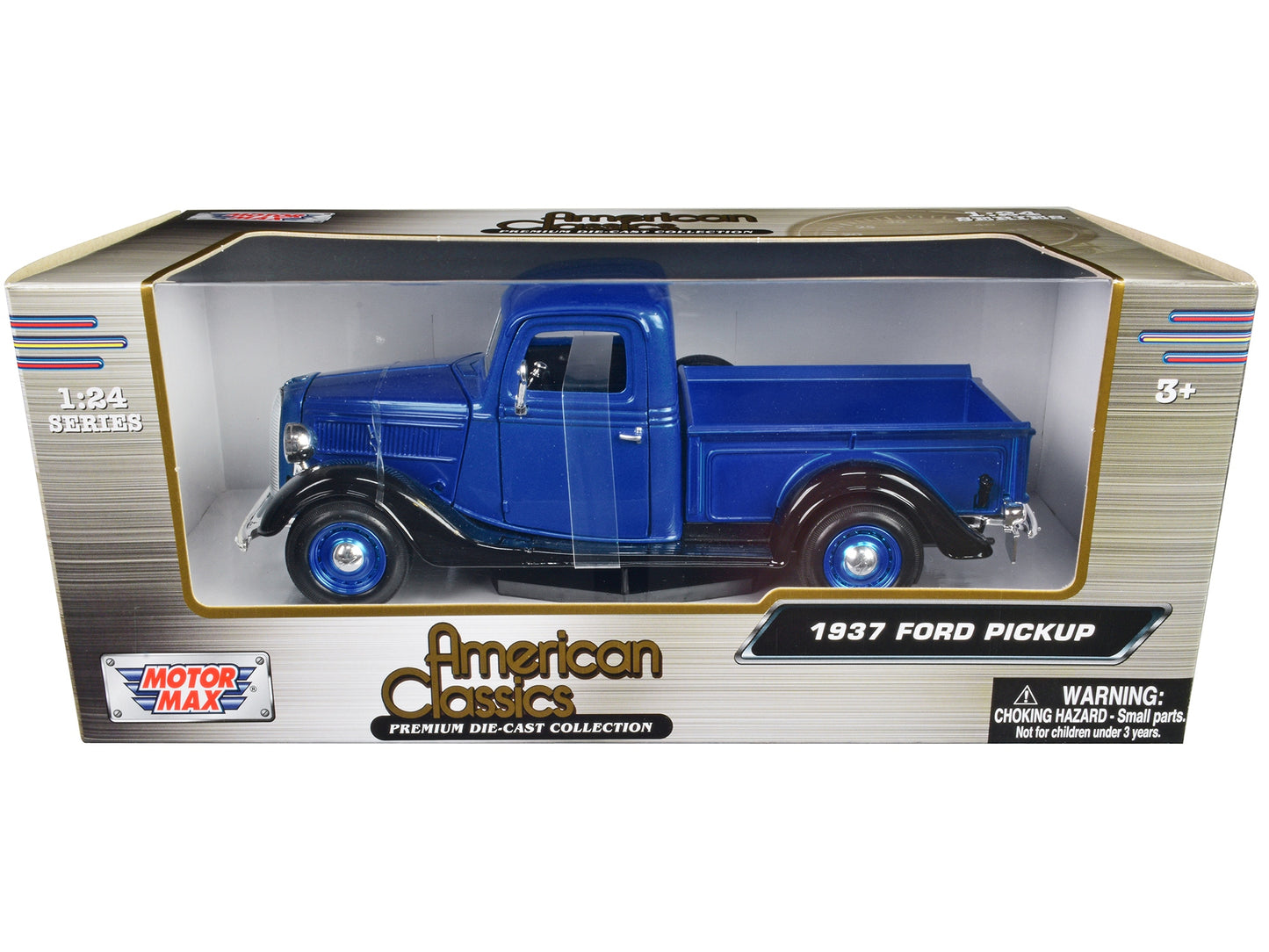 1937 Ford Pickup Truck Blue Metallic and Black "American - Premium Pickup Trucks Models from Motormax - Just $59.39! Shop now at Rapidvehicles