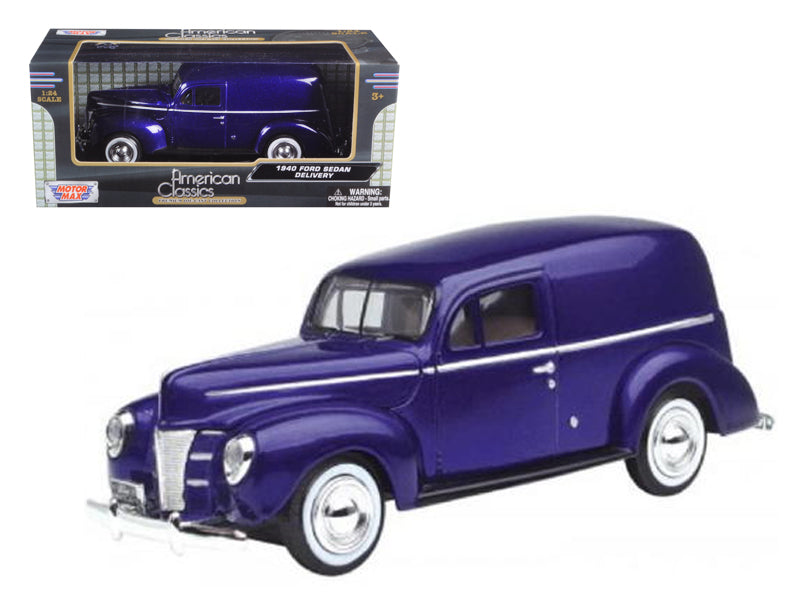 1940 Ford Sedan Delivery Purple Metallic 1/24 Diecast Model Car by Motormax free shipping USA