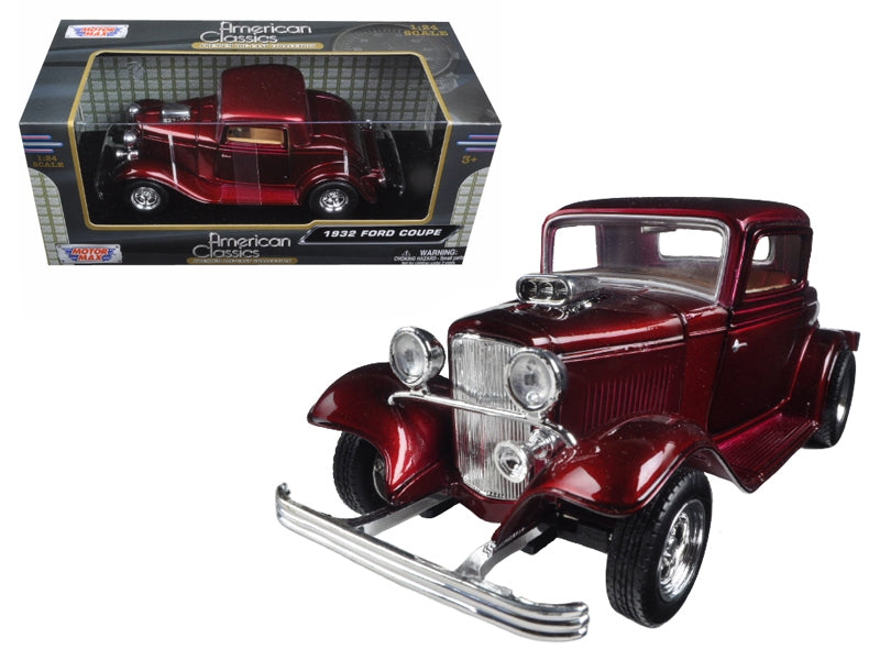 1932 Ford Coupe Burgundy 1/24 Diecast Model Car by Motormax - Premium Ford Models from Motormax - Just $49.28! Shop now at Rapidvehicles