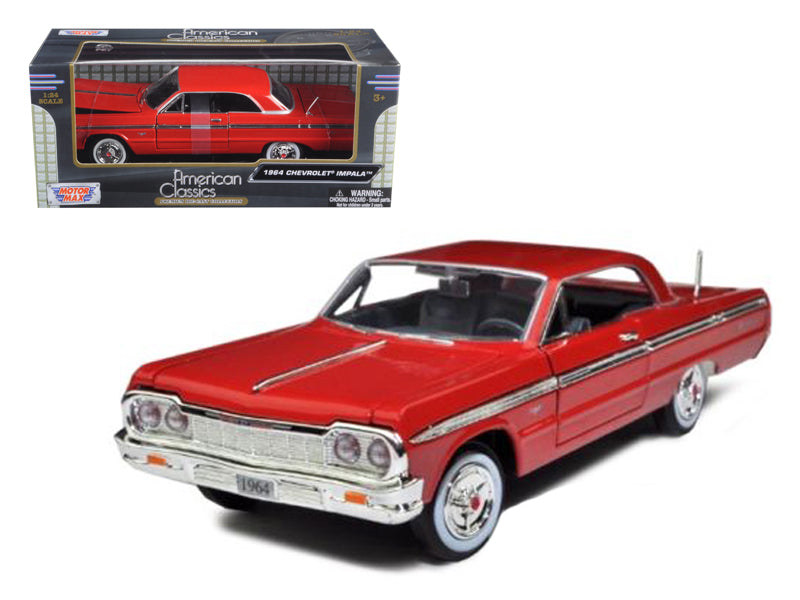 1964 Chevrolet Impala Red 1/24 Diecast Model Car by Motormax - Premium physical from Rapidvehicles - Just $50.99! Shop now at Rapidvehicles