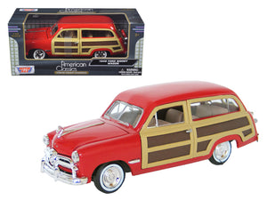 1949 Ford Woody Wagon Red 1/24 Diecast Model Car by Motormax - Premium physical from Rapidvehicles - Just $50.99! Shop now at Rapidvehicles