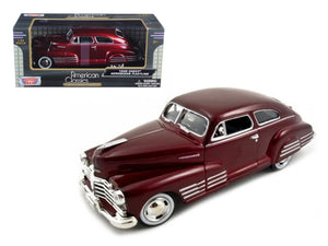 1948 Chevrolet Aerosedan Fleetline Dark Red Metallic 1/24 Diecast Model Car by Motormax - Premium Chevrolet Models from Motormax - Just $54.76! Shop now at Rapidvehicles