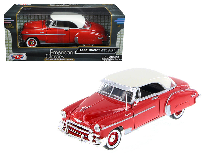 1950 Chevrolet Bel Air Red 1/24 Diecast Car Model by Motormax free shipping USA