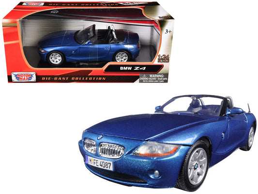 BMW Z4 Convertible Blue Metallic 1/24 Diecast Model Car by Motormax