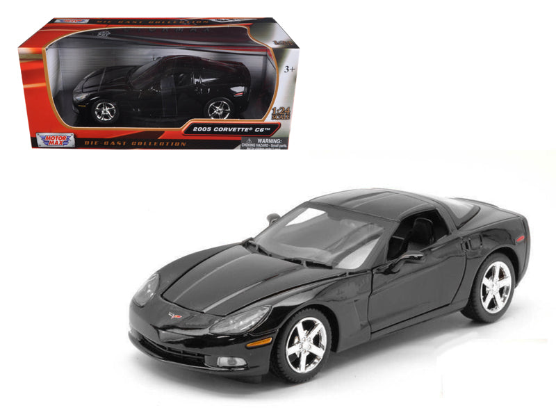 2005 Chevrolet Corvette C6 Coupe Black 1/24 Diecast Model Car by Motormax