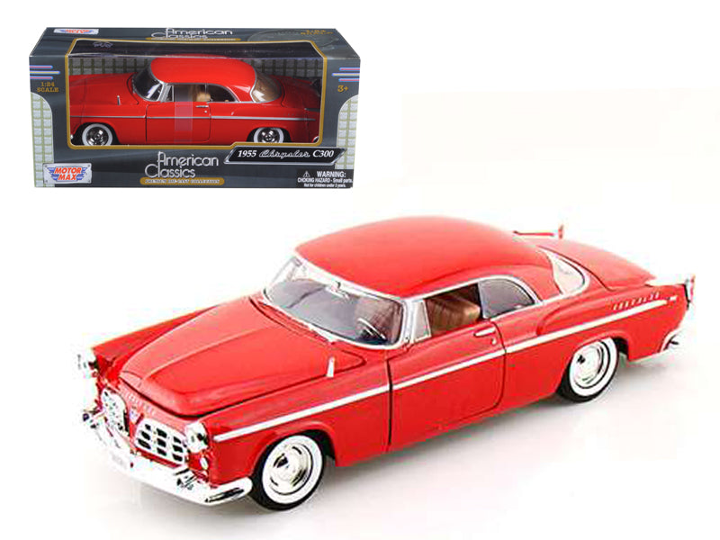 1955 Chrysler C300 Red 1/24 Diecast Model Car by Motormax free shipping USA