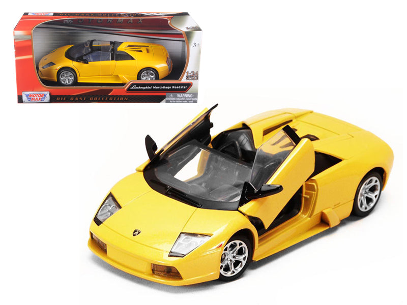 Lamborghini Murcielago Roadster Yellow Metallic 1/24 Diecast Model Car by Motormax - Premium physical from Rapidvehicles - Just $50.99! Shop now at Rapidvehicles