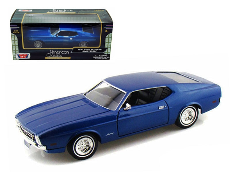 1971 Ford Mustang Sportsroof Blue 1/24 Diecast Model Car by - Premium Mustang Models from Motormax - Just $59.39! Shop now at Rapidvehicles