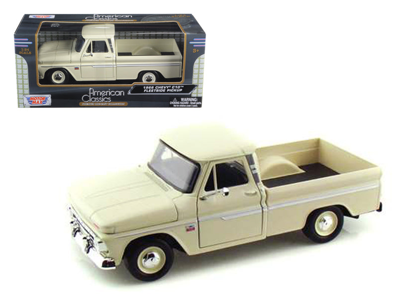 1966 Chevrolet C10 Fleetside Pickup Truck Cream 1/24 Diecast Model Car by Motormax - Premium physical from Rapidvehicles - Just $50.99! Shop now at Rapidvehicles