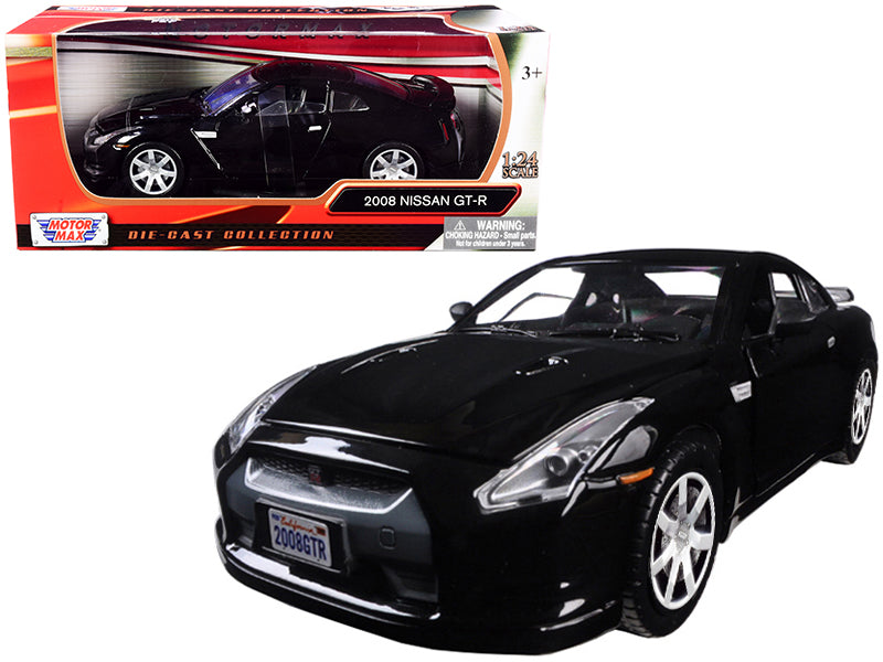 2008 Nissan GT-R R35 Gloss Black 1/24 Diecast Model Car by Motormax free shipping USA