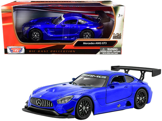 Mercedes AMG GT3 Bright Blue 1/24 Diecast Model Car by Motormax - Premium Mercedes Models from Motormax - Just $59.39! Shop now at Rapidvehicles