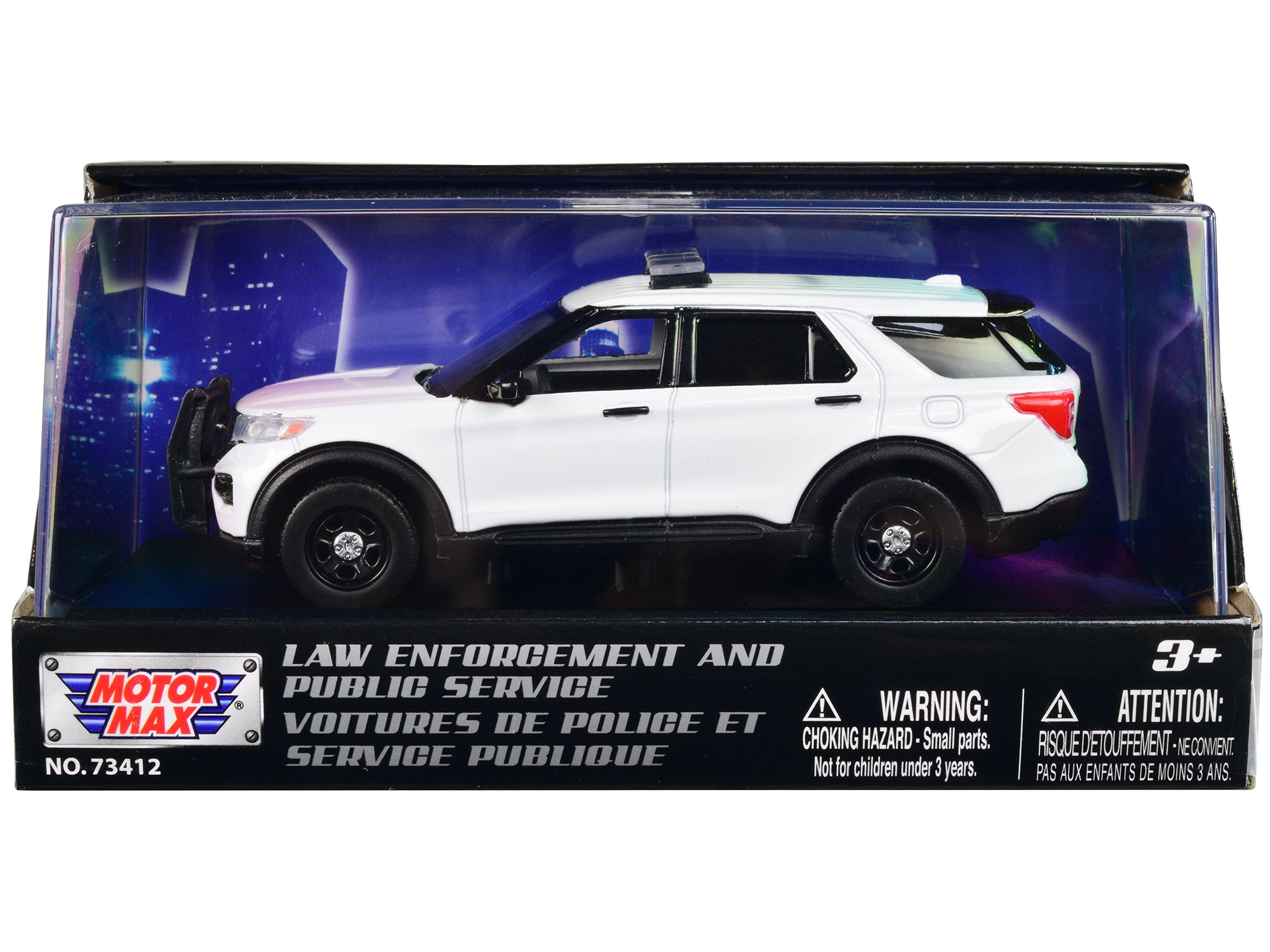 2022 Ford Police Interceptor Utility Plain White "Law Enforcement and Public Service" Series 1/43 Diecast Model Car by Motormax free shipping USA