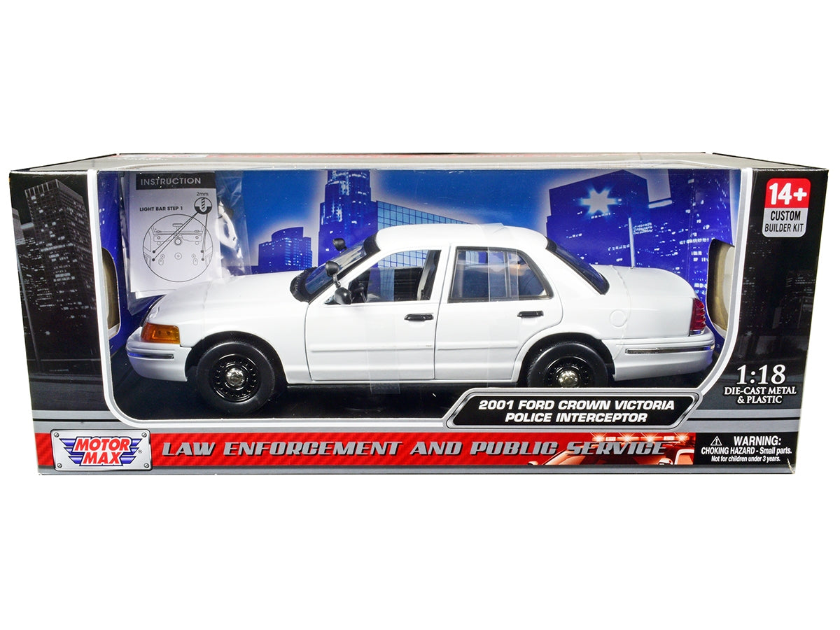 2001 Ford Crown Victoria Police Car Unmarked White "Custom Builder's Kit" Series 1/18 Diecast Model Car by Motormax - Premium Police Models from Motormax - Just $75.99! Shop now at Rapidvehicles