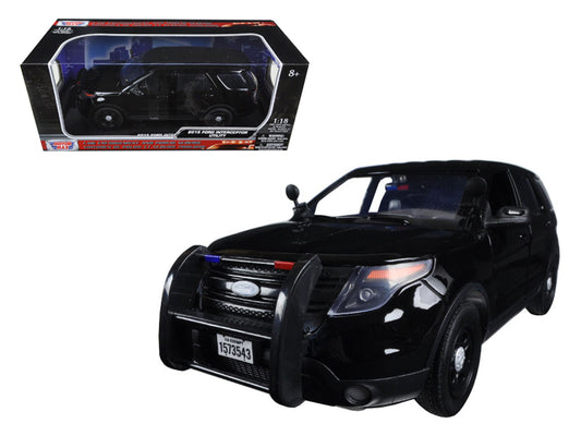 2015 Ford Police Interceptor Utility Special Service Plain Black 1/18 Diecast Model Car by Motormax free shipping USA
