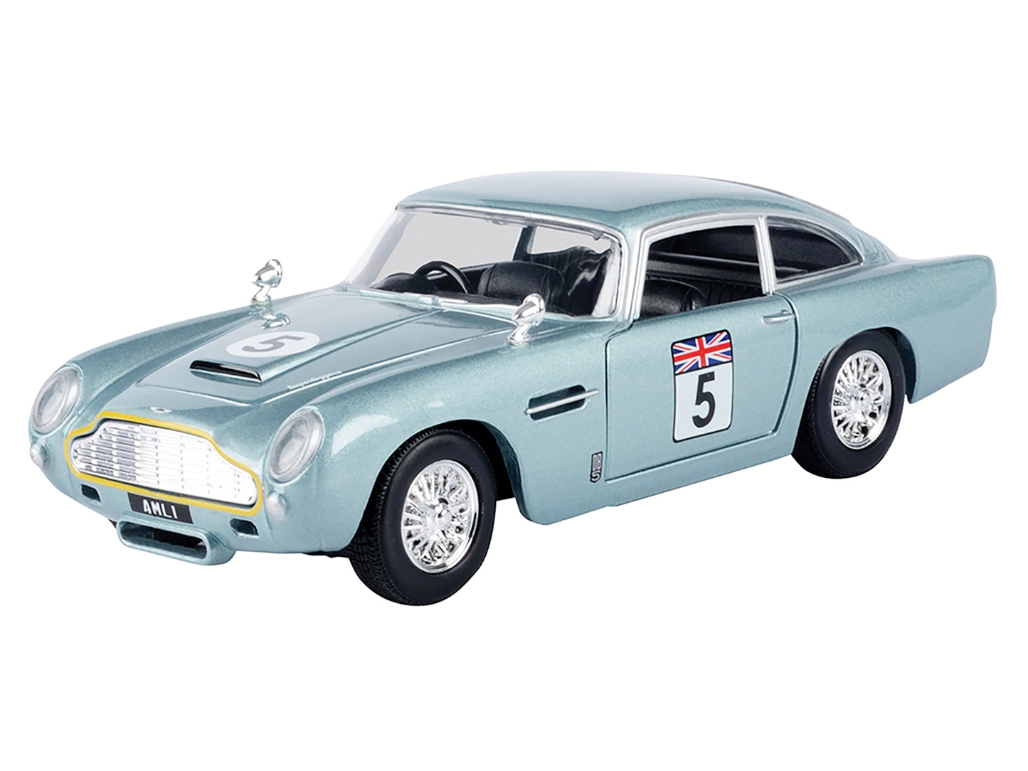 Aston Martin DB5 RHD (Right Hand Drive) #5 Light Blue Metallic - Premium Aston Martin Models from Motormax - Just $59.39! Shop now at Rapidvehicles