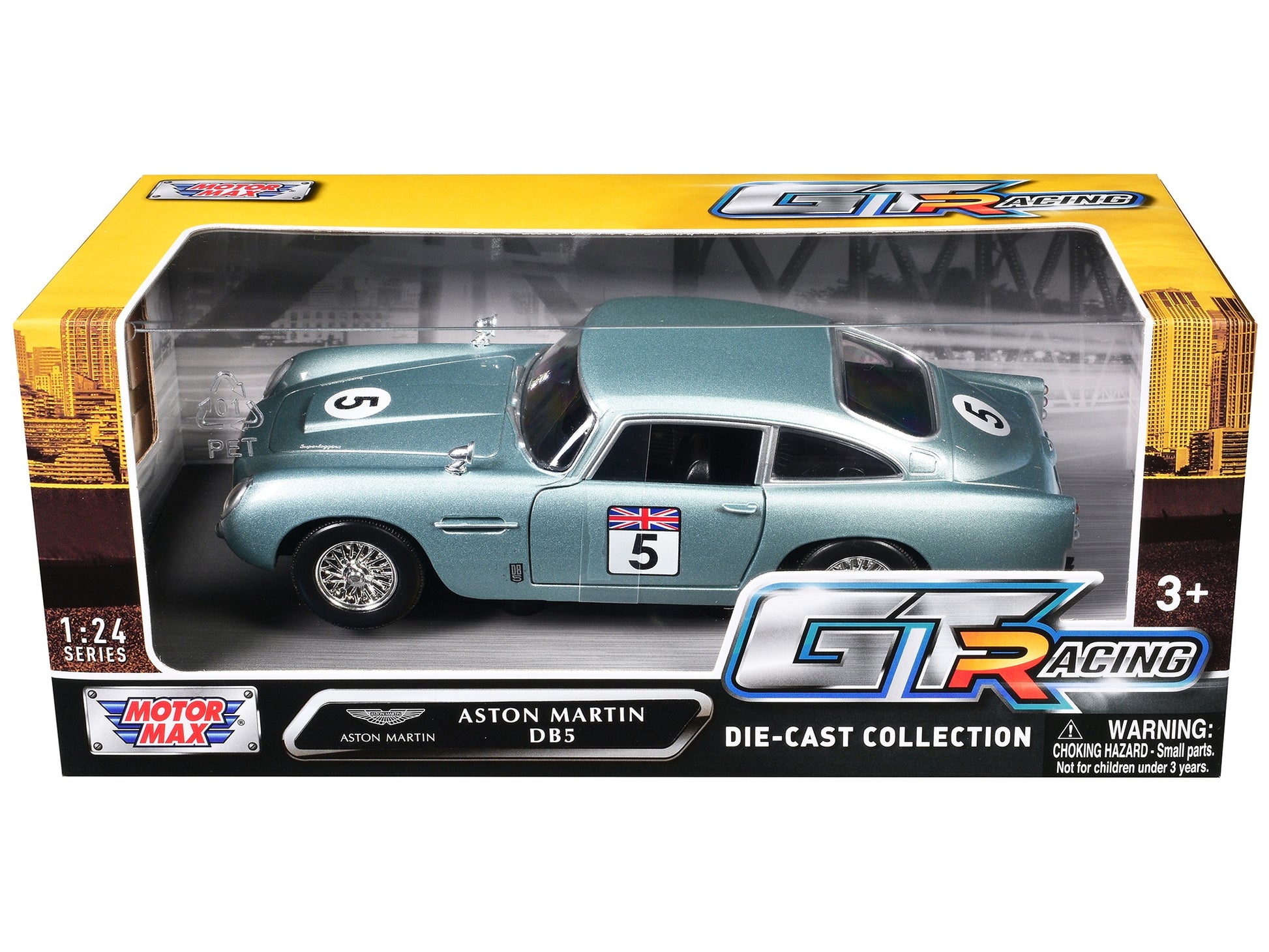 Aston Martin DB5 RHD (Right Hand Drive) #5 Light Blue Metallic - Premium Aston Martin Models from Motormax - Just $59.39! Shop now at Rapidvehicles