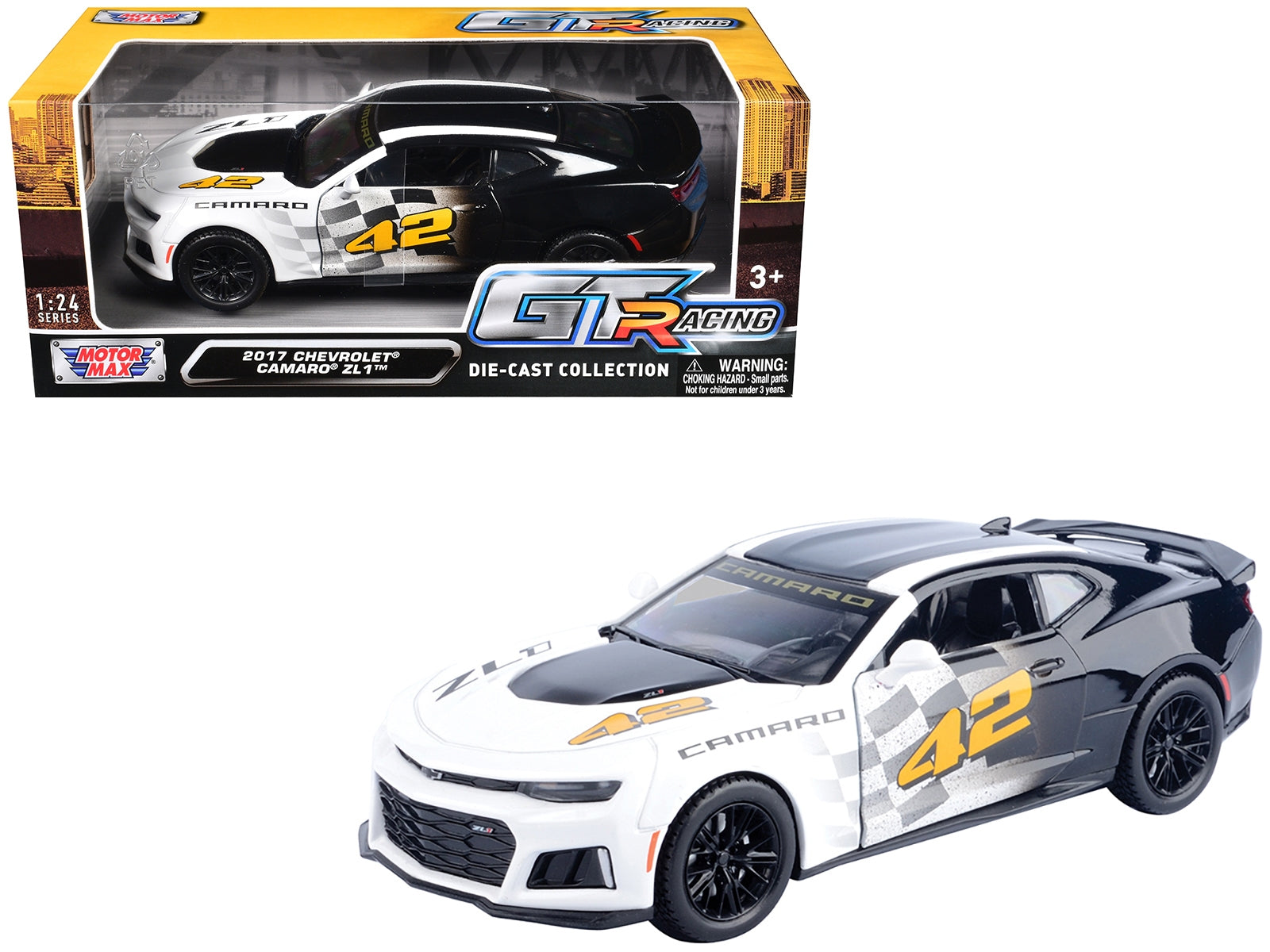 2017 Chevrolet Camaro ZL1 #42 Black and White "GT Racing" Series 1/24 Diecast Model Car by Motormax - Premium Camaro Models from Motormax - Just $54.76! Shop now at Rapidvehicles