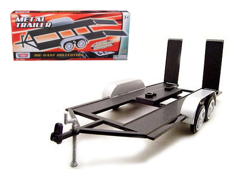 Diecast Tandem Car Trailer Black for 1/24 Scale Models by - Premium Accessories from Motormax - Just $61.19! Shop now at Rapidvehicles