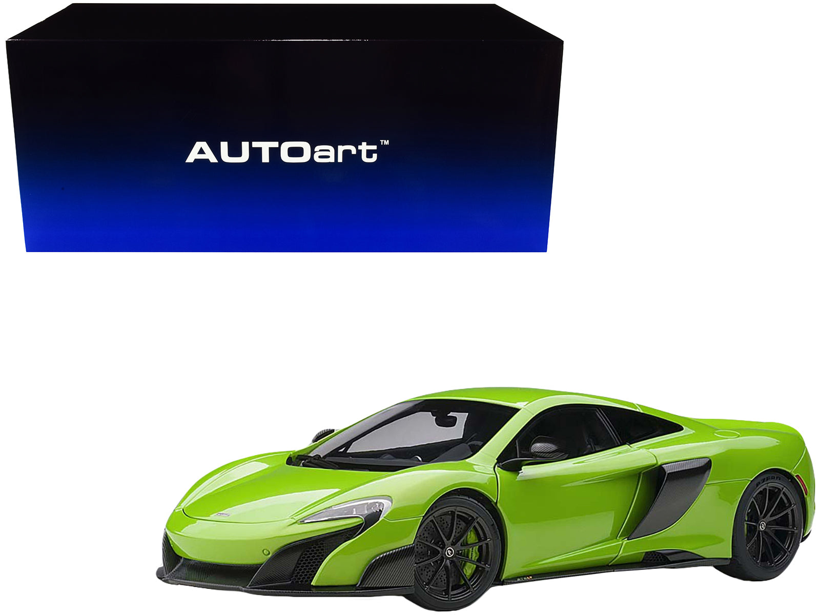 Mclaren 675LT Napier Green with Black Wheels 1/18 Model Car by Autoart free shipping USA