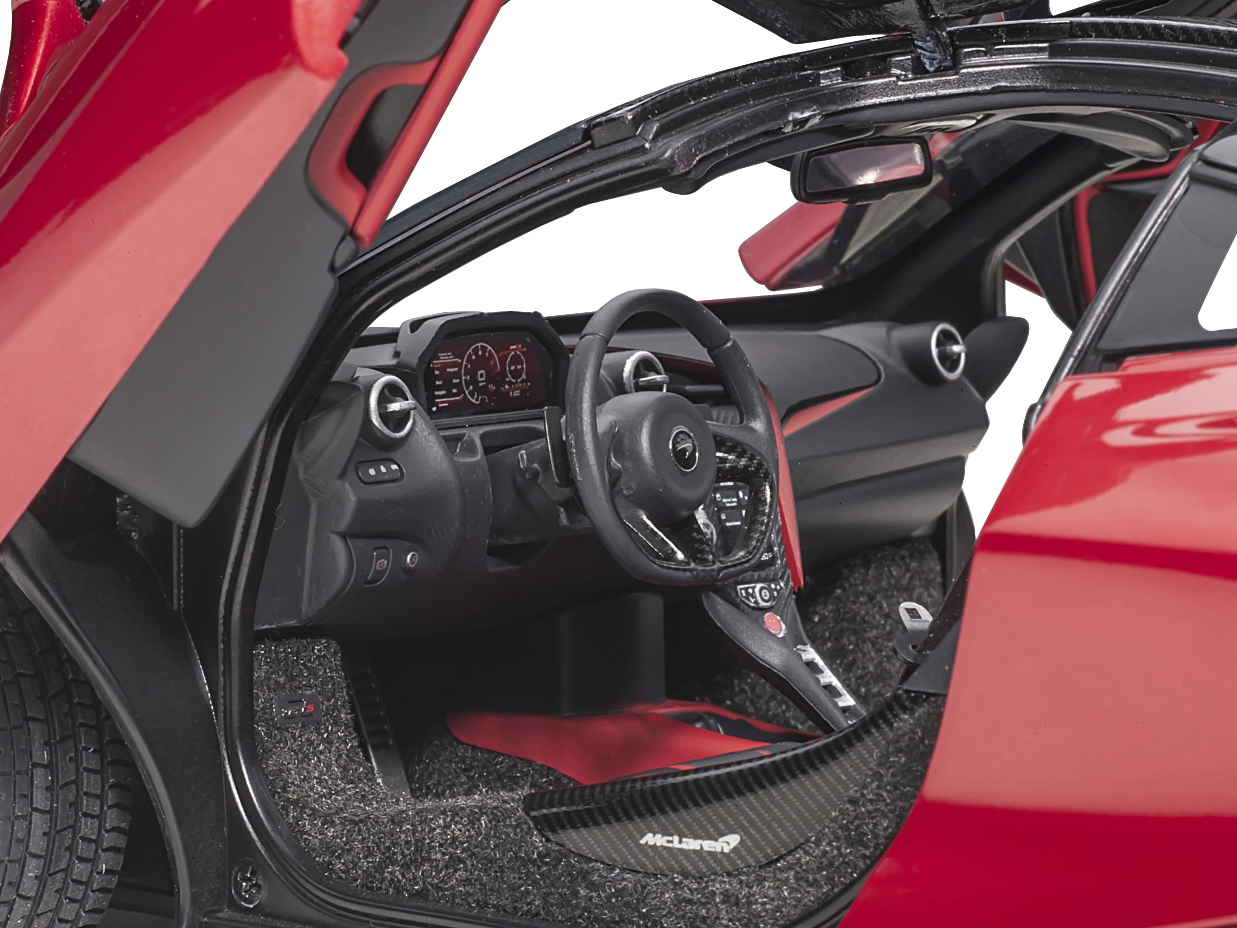 Mclaren 720S Memphis Red Metallic with Black Top and Carbon - Premium McLaren Models from Autoart - Just $309.99! Shop now at Rapidvehicles