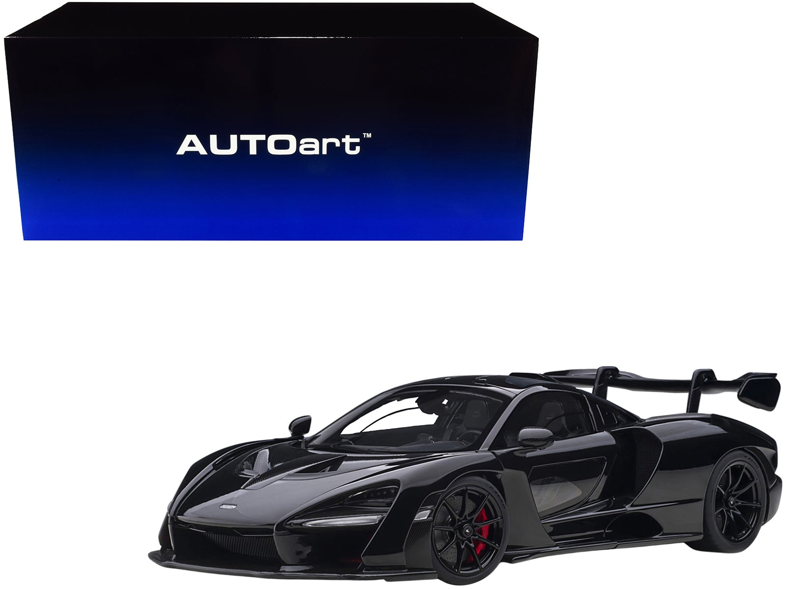 Mclaren Senna Stealth Cosmos Black with Carbon Accents 1/18 Model Car by Autoart - Premium McLaren Models from Autoart - Just $320.99! Shop now at Rapidvehicles