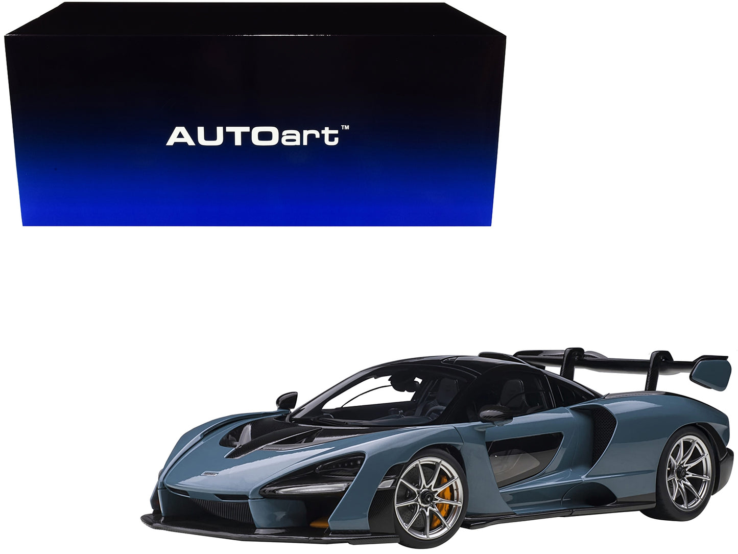 Mclaren Senna Vision Victory Gray and Black with Carbon Accents - Premium McLaren Models from Autoart - Just $376.19! Shop now at Rapidvehicles