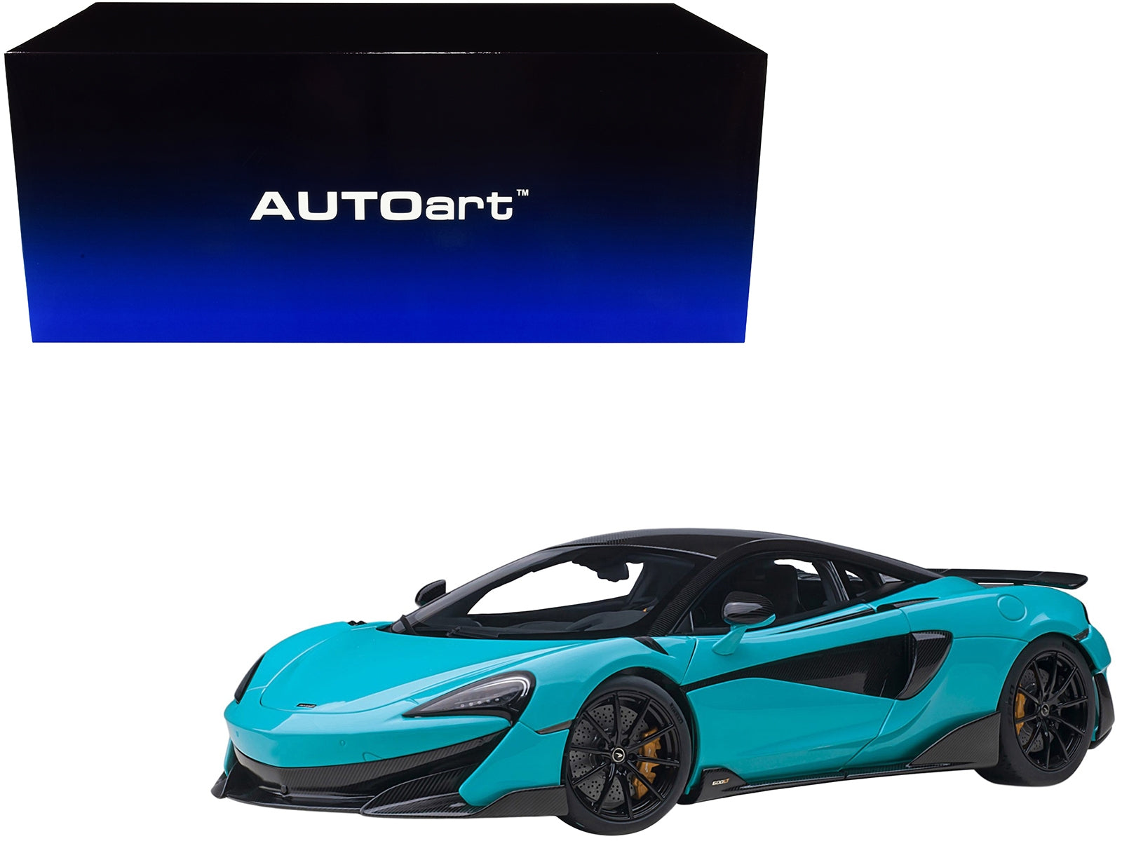 Mclaren 600LT Fistral Blue and Carbon 1/18 Model Car by Autoart - Premium McLaren Models from Autoart - Just $274.99! Shop now at Rapidvehicles