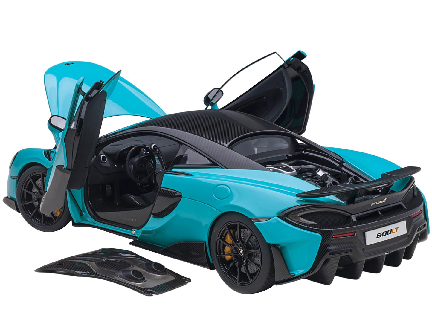 Mclaren 600LT Fistral Blue and Carbon 1/18 Model Car by Autoart - Premium McLaren Models from Autoart - Just $321.29! Shop now at Rapidvehicles