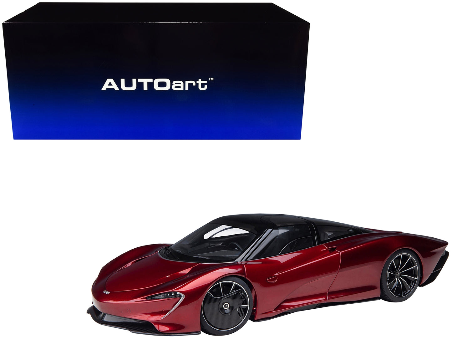 McLaren Speedtail Volcano Red Metallic with Black Top and - Premium McLaren Models from Autoart - Just $347.90! Shop now at Rapidvehicles