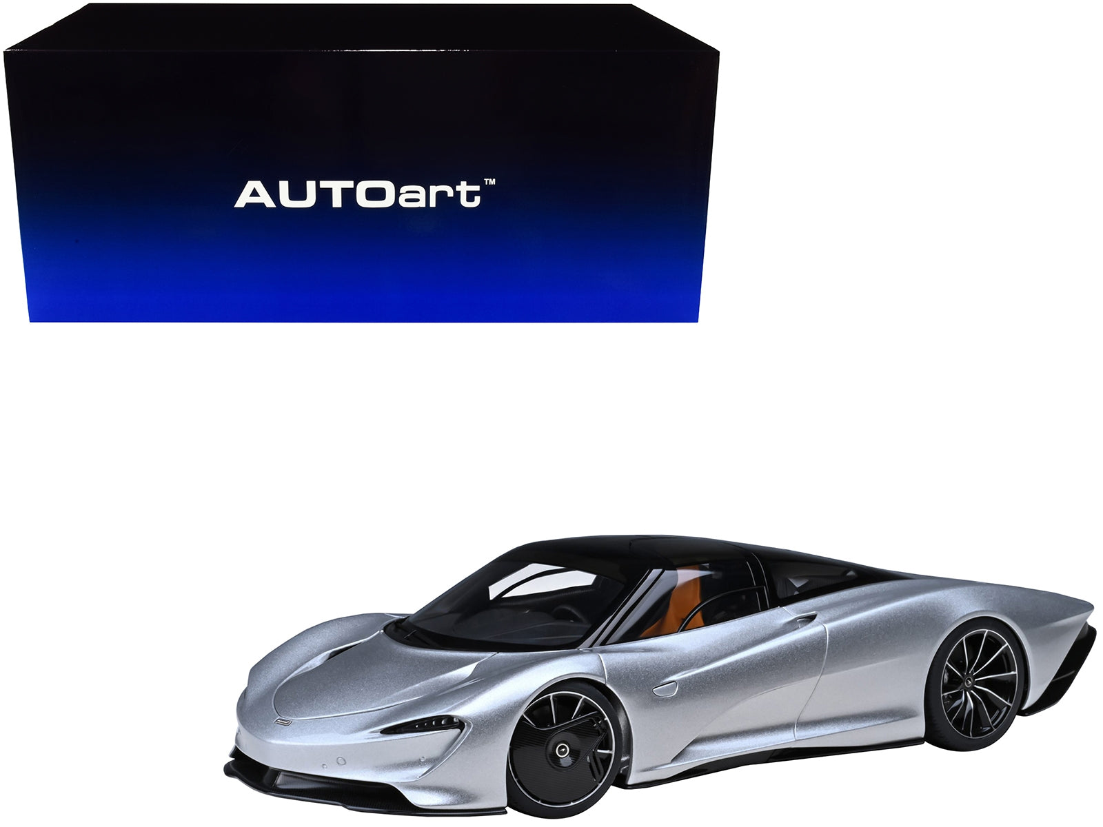 McLaren Speedtail Supernova Silver Metallic with Black Top and - Premium McLaren Models from Autoart - Just $347.99! Shop now at Rapidvehicles