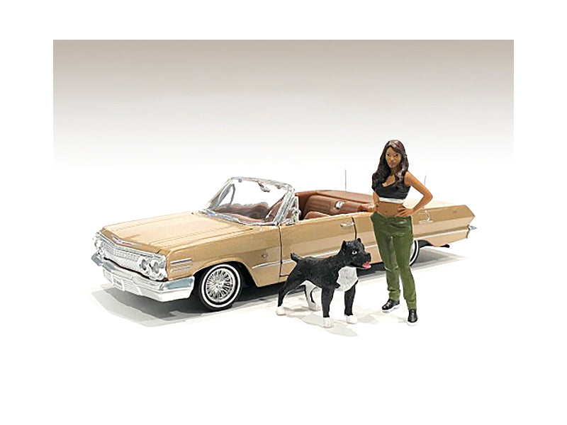 "Lowriderz" Figurine IV and a Dog for 1/18 Scale Models by American Diorama free shipping USA