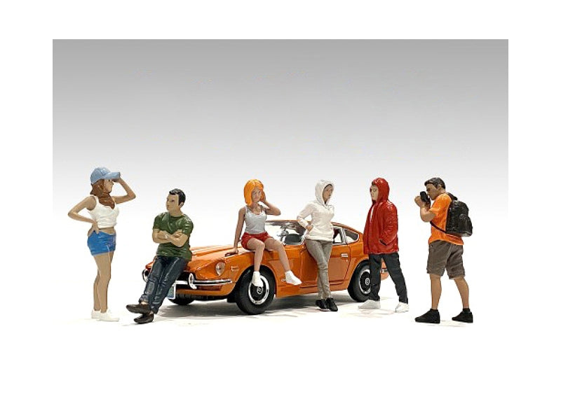 "Car Meet 2" 6 piece Figurine Set for 1/18 Scale Models by American Diorama - Premium Figures from American Diorama - Just $93.99! Shop now at Rapidvehicles