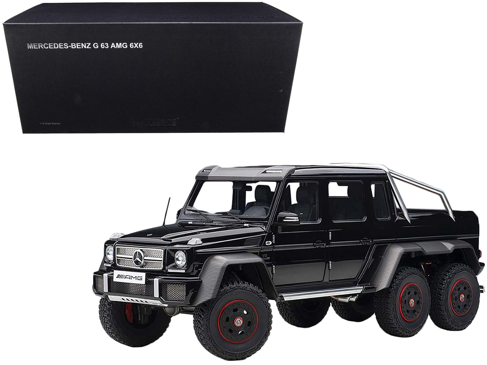 Mercedes Benz G63 AMG 6x6 Gloss Black with Carbon Accents 1/18 - Premium Mercedes Models from Autoart - Just $403.99! Shop now at Rapidvehicles