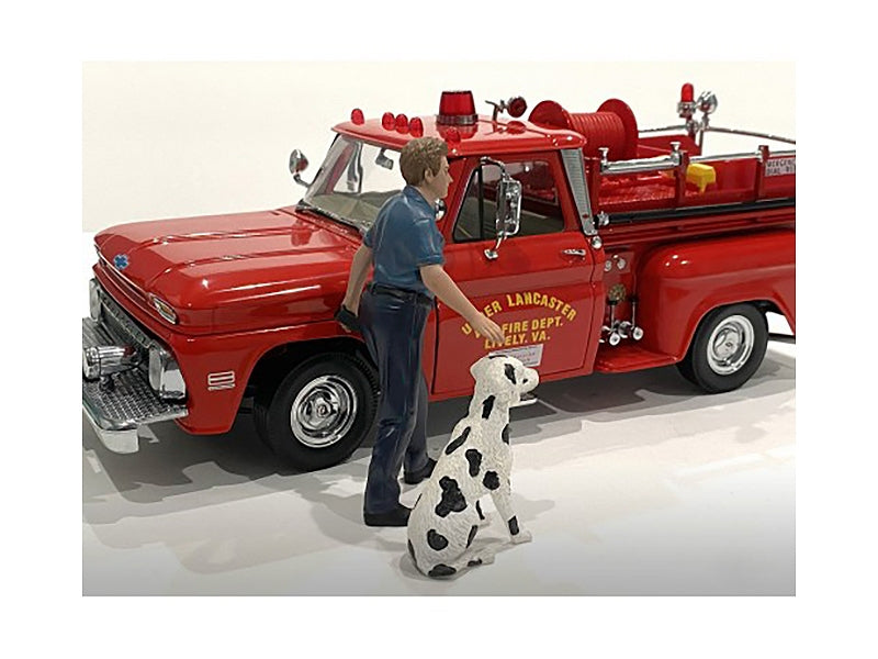 "Firefighters" Fire Dog Training Figures (Trainer and Dog) for - Premium Figures from American Diorama - Just $41.99! Shop now at Rapidvehicles