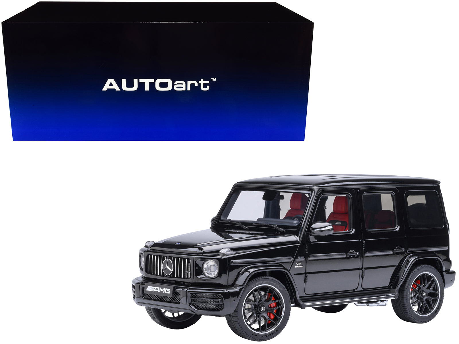 2019 Mercedes-Benz AMG G63 Black with Red Interior 1/18 Model Car by Autoart free shipping USA