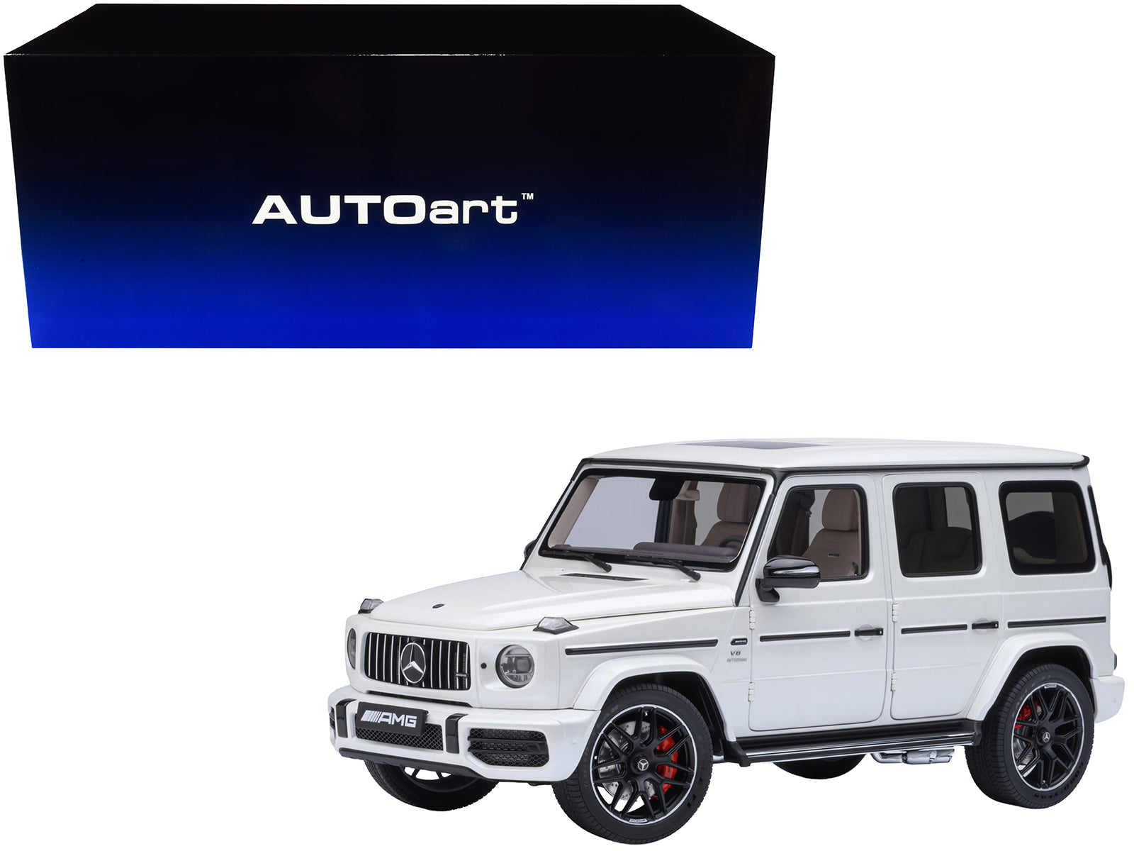 2019 Mercedes-Benz AMG G63 Brilliant White Metallic 1/18 Model Car by Autoart free shipping USA