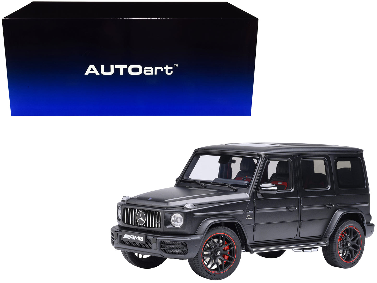2019 Mercedes-Benz AMG G63 Matt Black 1/18 Model Car by Autoart