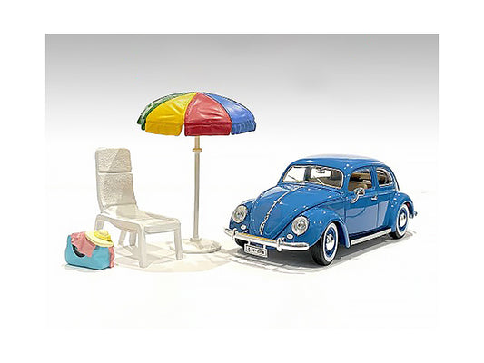 "Beach Girls" Accessories (Beach Chair and Beach Umbrella and Duffle Bag) for 1/24 Scale Models by American Diorama free shipping USA