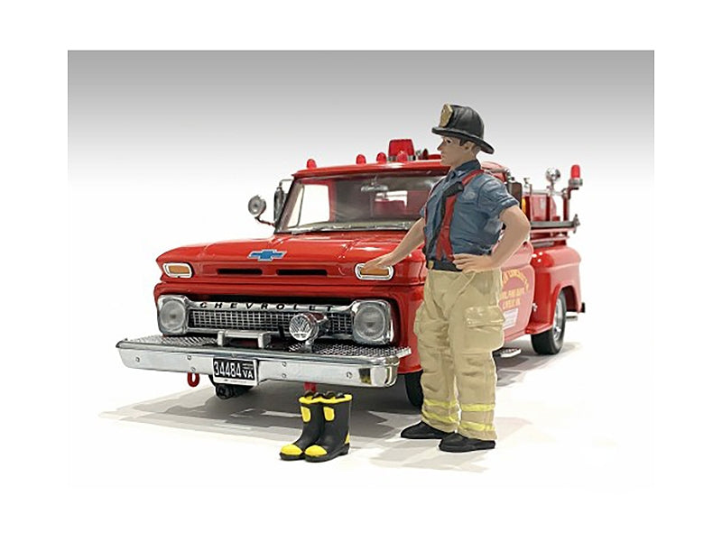 "Firefighters" Getting Ready Figure with Boots Accessory for 1/24 - Premium Figures from American Diorama - Just $26.59! Shop now at Rapidvehicles