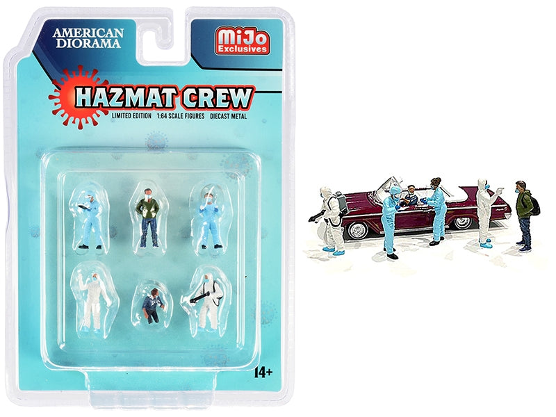 "Hazmat Crew" 6 piece Diecast Figurine Set for 1/64 Scale Models - Premium Figures from American Diorama - Just $34.99! Shop now at Rapidvehicles