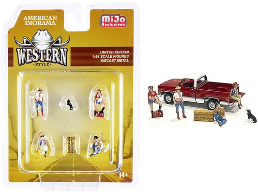 "Western Style" 6 piece Diecast Set (4 Figurines and 2 - Premium Figures from American Diorama - Just $29.82! Shop now at Rapidvehicles