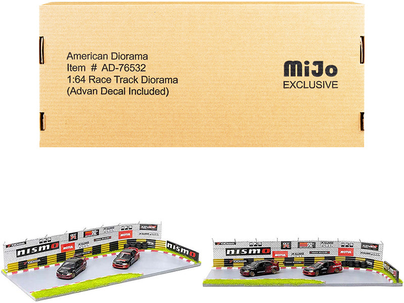 "Race Track Advan" Diorama with Decals for 1/64 Scale Models by American Diorama free shipping USA