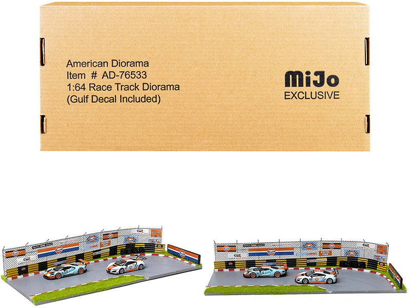 "Race Track Gulf Oil" Diorama with Decals for 1/64 Scale Models by American Diorama free shipping USA