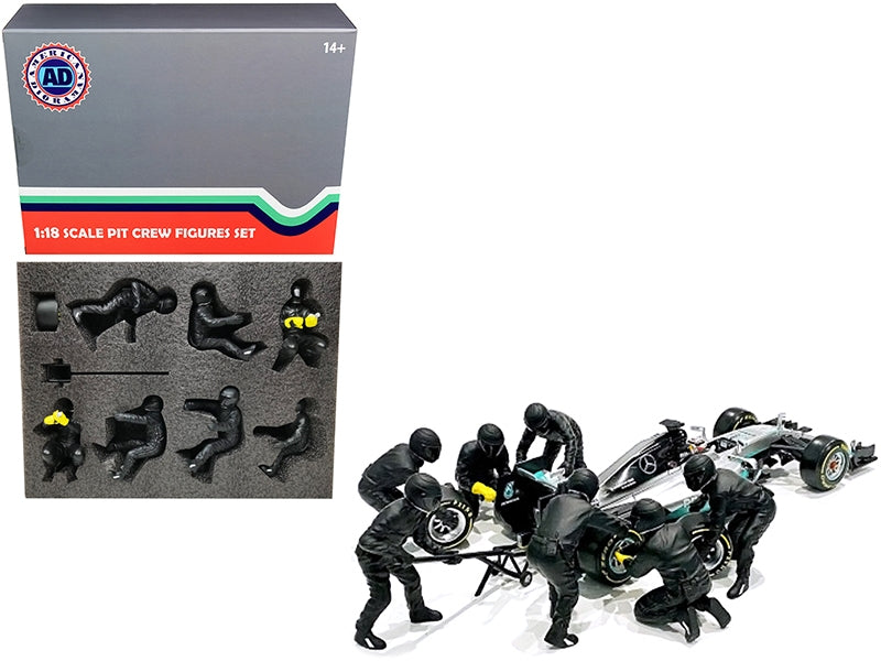 Formula One F1 Pit Crew 7 Figurine Set Team Black Release II for - Premium Figures from American Diorama - Just $99.99! Shop now at Rapidvehicles