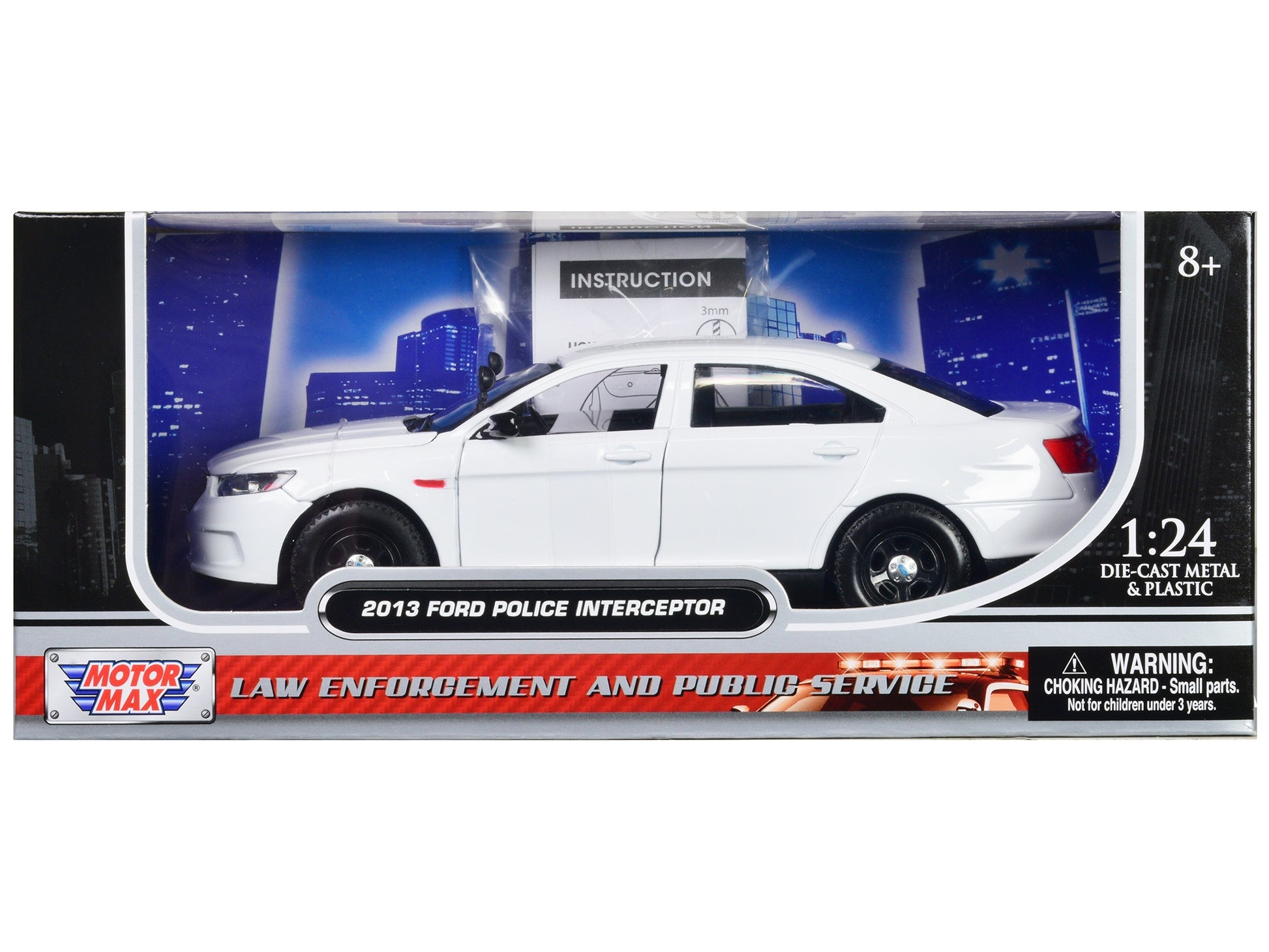 2013 Ford Police Interceptor Unmarked White "Custom Builder's - Premium Police Models from Motormax - Just $58.99! Shop now at Rapidvehicles